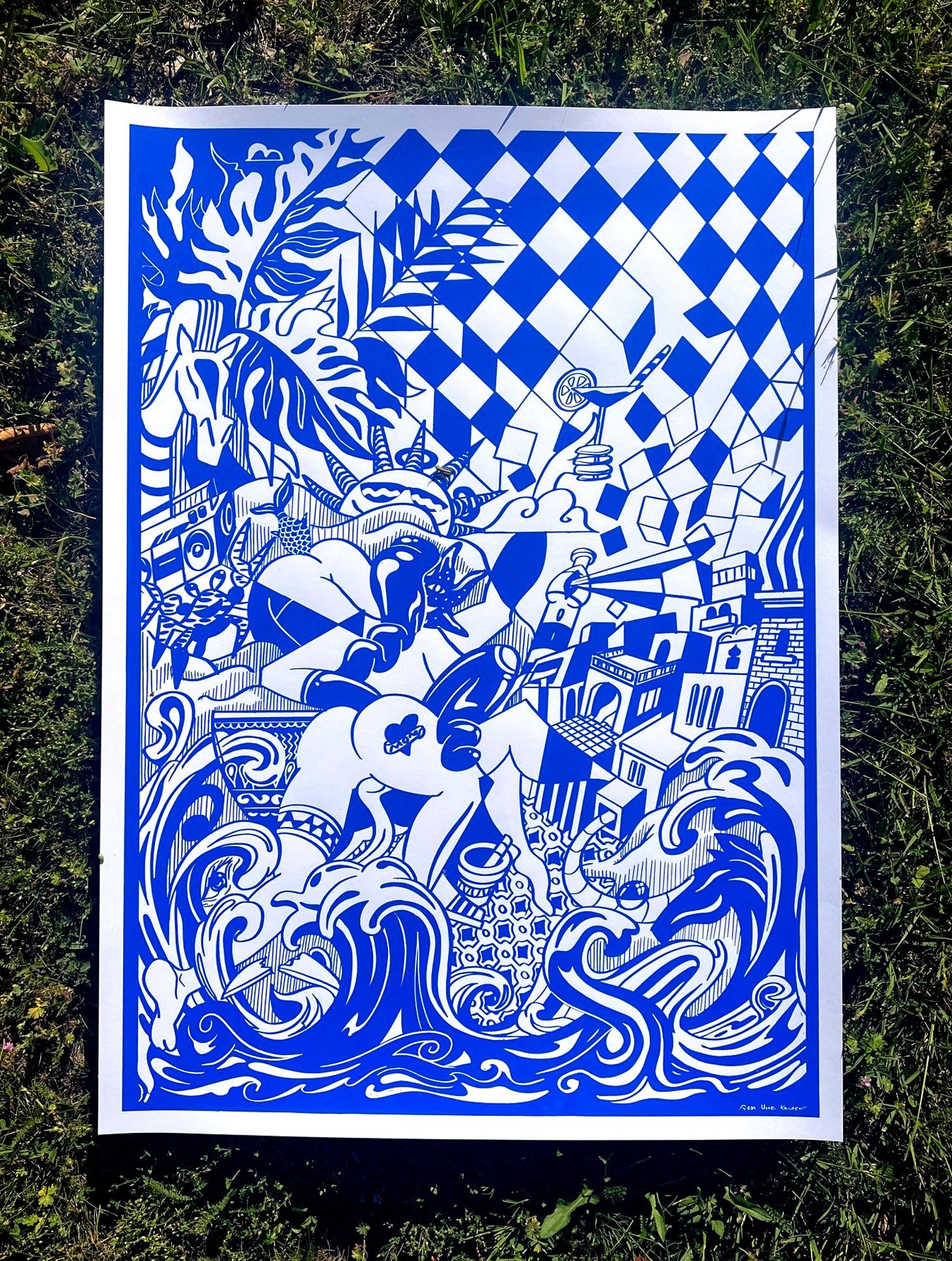 Poster "Liebe am Strand im Süden" Sven Uwe Kaiser, 50 x 70 cm, 300g/m2 white